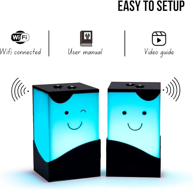 Telepathy Toddlers – No Subscription Friendship Lamps | Long Distance Lights, Free App Based Set-up, Long Distance Relationship Gifts (Set of 6)