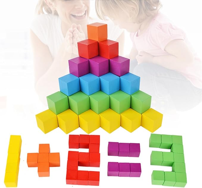 Wood Blocks for Crafting, 1cm Wooden Cubes, Pack of 500 Unfinished Plain Wood Blocks, Small Wooden Blocks Great for DIY Crafts Making