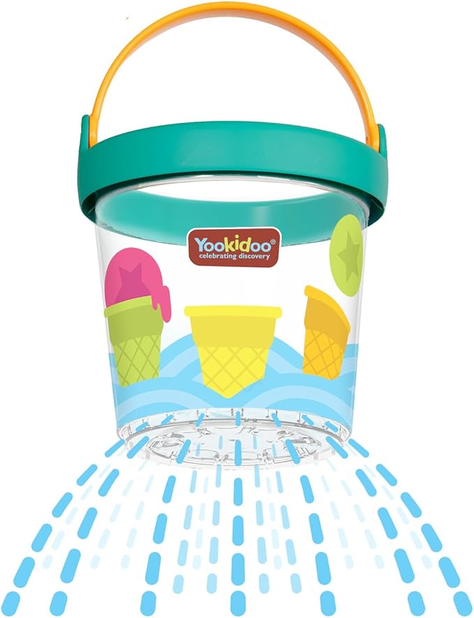 Yookidoo Ice Cream Bucket - Baby Bath Toys Scoop 'N' Splash Set with Floating Cups and Ice Cream Scooper - Water Toys for Toddlers Bathtime Fun