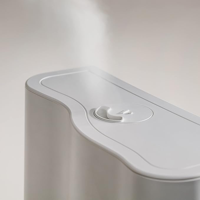 Vitruvi Cloud Bedside Humidifier, White Humidifier, 24 Hr Run Time, 602ft Coverage, Large Home Bedroom, Baby Room - Includes 3 Month Filter