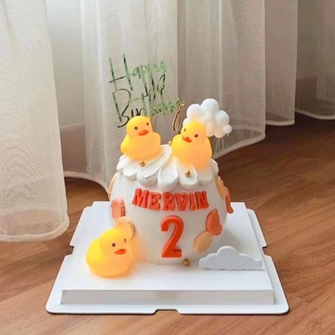 Waterproof No Squeak No Hole No Bebe Noise 10 Pcs 3 Inch Rubber Funny Yellow Ducky Duck Bath Pool Toy Without Hole for Kid Shower Bathtub Toy Birthday Party Decor Cake Topper in Bulk