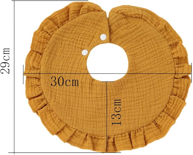 Nishine 4 pcs Unisex Baby Muslin Bandana Drool Bibs 360 Degree Rotatable Cotton Teething Feeding Drooling Bibs for Boy Girl