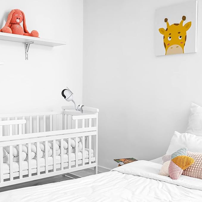 bonoch Baby Monitor Mount for BBM01/ BBM02/ BBM03/14 Crib Camera Holder Wall Mount Flexible Twist Versatile Without Wall Damage, Baby Camera Stand for Crib Nursery