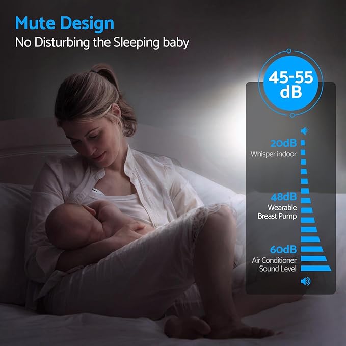 Hands Free Breast Pump - Wearable Breastpump with 4 Mode & 12 Levels, Portable Electric Breast Pump, Strong Suction, Low Noise, 24/21/19mm Flange (1 Pack)