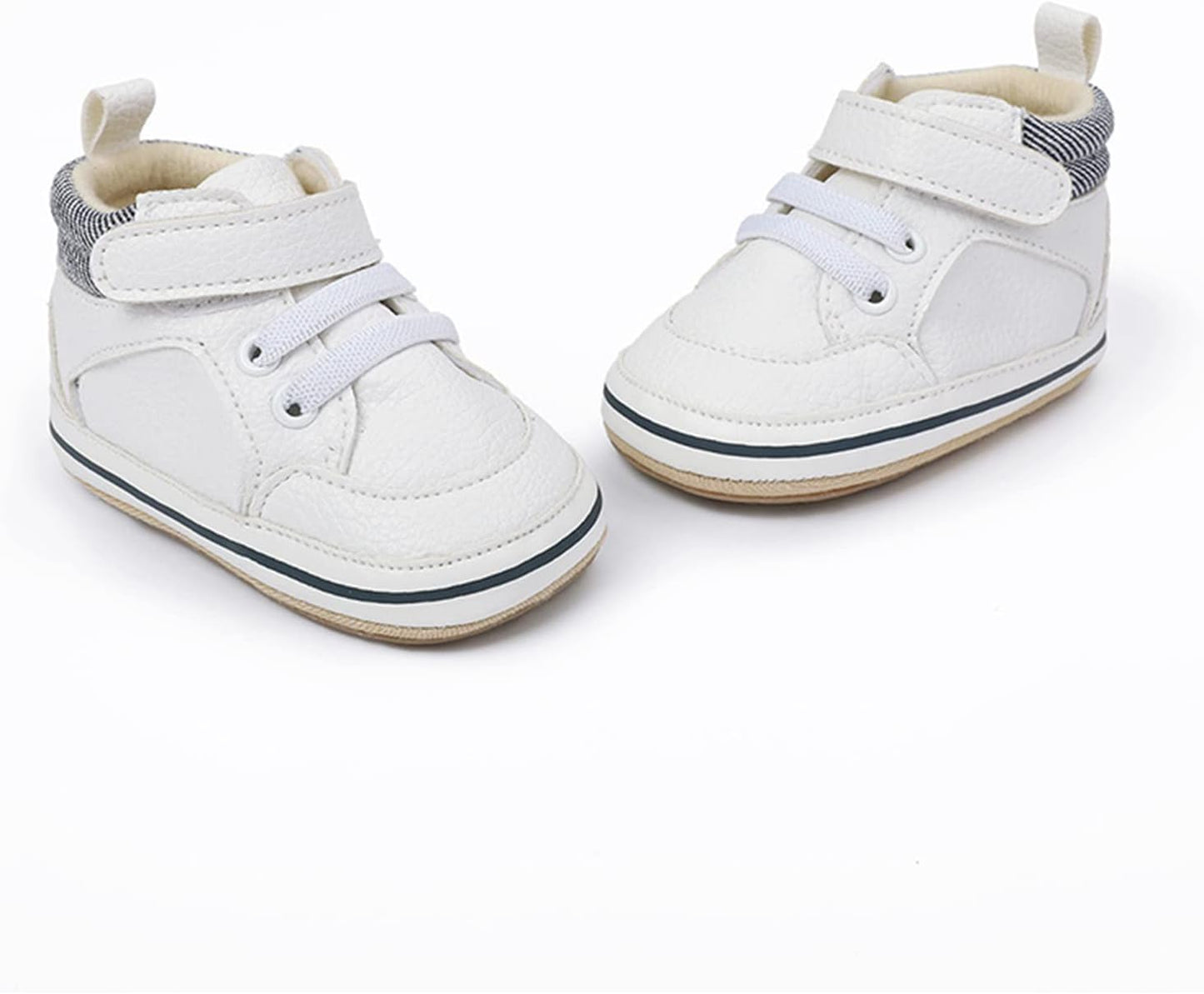 SOFMUO Baby Boys Girls High Top Ankle PU Leather Sneakers Soft Rubber Sole Infant Moccasins Newborn Oxford Loafers Anti-Slip Toddler Wedding Uniform Dress Shoes