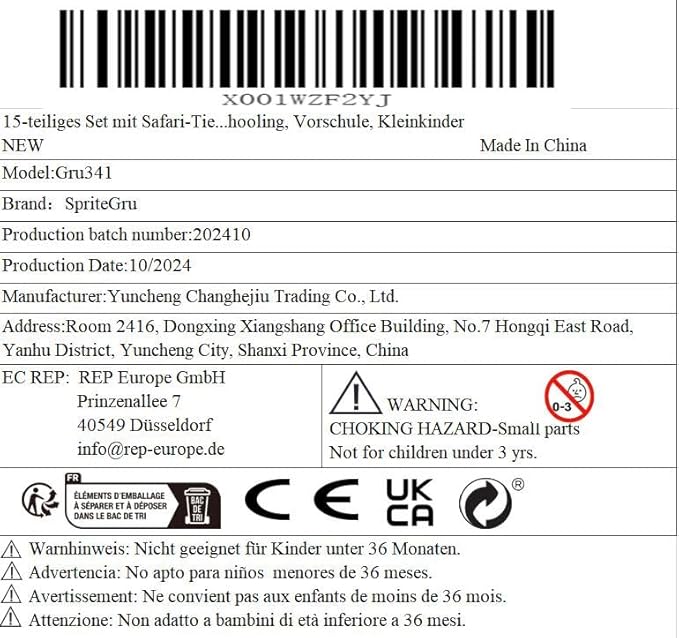 15 PCS Safari Animal Figurines with 15 Introducing Flashcards, Realistic Zoo Animal Figures Montessori Toys Science Educational Matching Game for Homeschool Preschool Toddler Kids