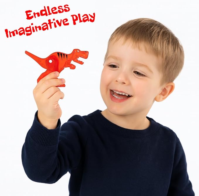 Magnetic Tiles 32 Piece Set, Dinosaur Toys for Kids 3-5, STEM Building Blocks with Trees and Figures, Educational Construction Set for Boys and Girls