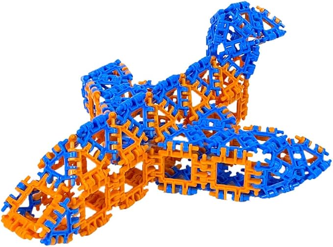 That Hinge Toy 150 Piece Orange + Blue Set, Dinosaur + More STEM Construction Toy Building Set