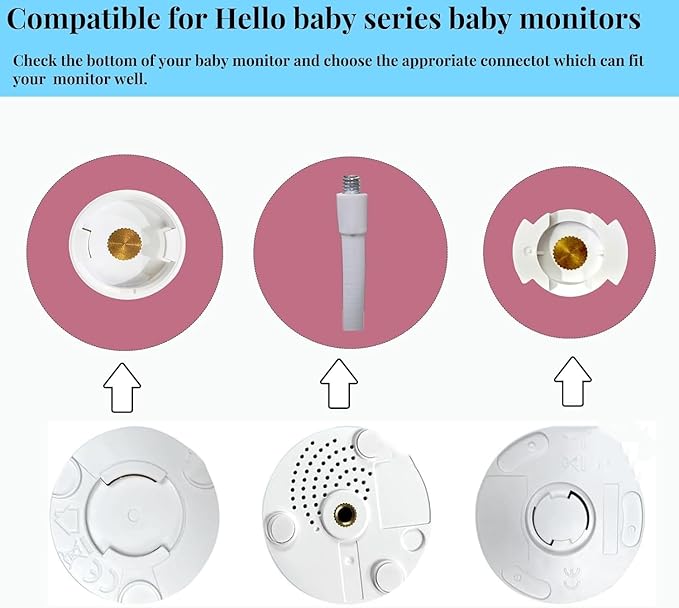 GUCHO Baby Monitor Mount Compatible with HelloBaby HB65/HB40/HB6550/HB66/HB6339/HB6550 Pro,ANMEATE SM935E,for Infant Flexible Baby Camera Clip Mount for Crib Without Tools or Wall Damage
