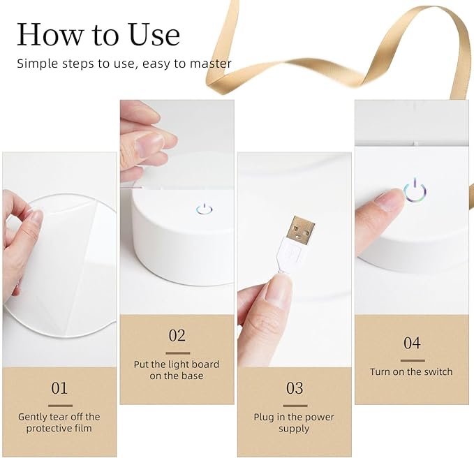 Personalized Cute Forest Animal Night Light for Kids,Custom Name Touch Control Nursery Lamp,3 Color Changing Acrylic Glow Light for Baby Boys,Girls,Toddler Bedroom Decor