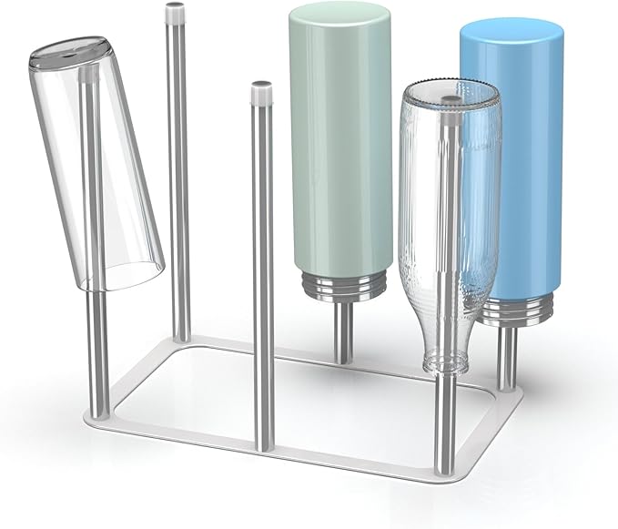 Water Bottle Drying Rack,Stainless Steel Bottle Rack Dryer, Plastic Bag Drying Rack, Baby Bottle Drying Rack,Space Saving Countertop Rack for Glass,Cups, Mugs,Mason Jars and Sports Bottles