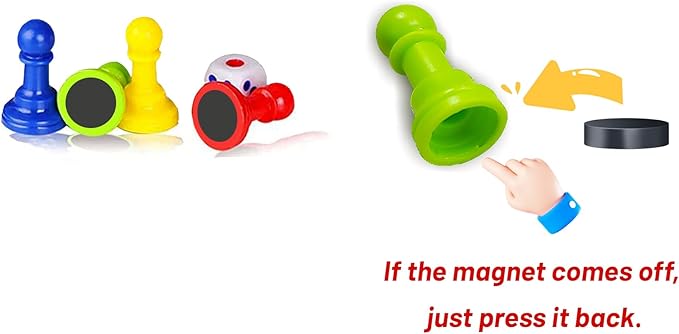 KIDAMI Ludo Magnetic Board Game Set, Folding and Light-Weight for Carrying, Gift for All Age (9.5 X 9.5 inches)