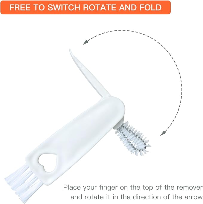 3 in 1 Cup Lid Cleaning Brush - Multifunctional Crevice Cleaner for Bottle Gaps and Tight Spaces