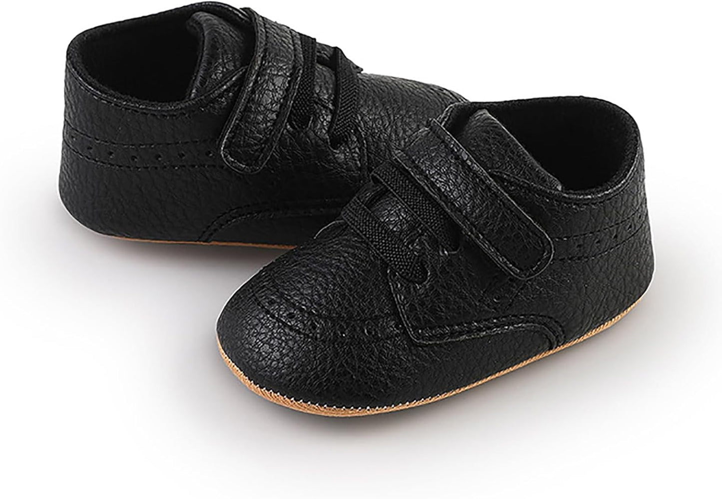 SOFMUO Baby Boys Girls High Top Ankle PU Leather Sneakers Soft Rubber Sole Infant Moccasins Newborn Oxford Loafers Anti-Slip Toddler Wedding Uniform Dress Shoes