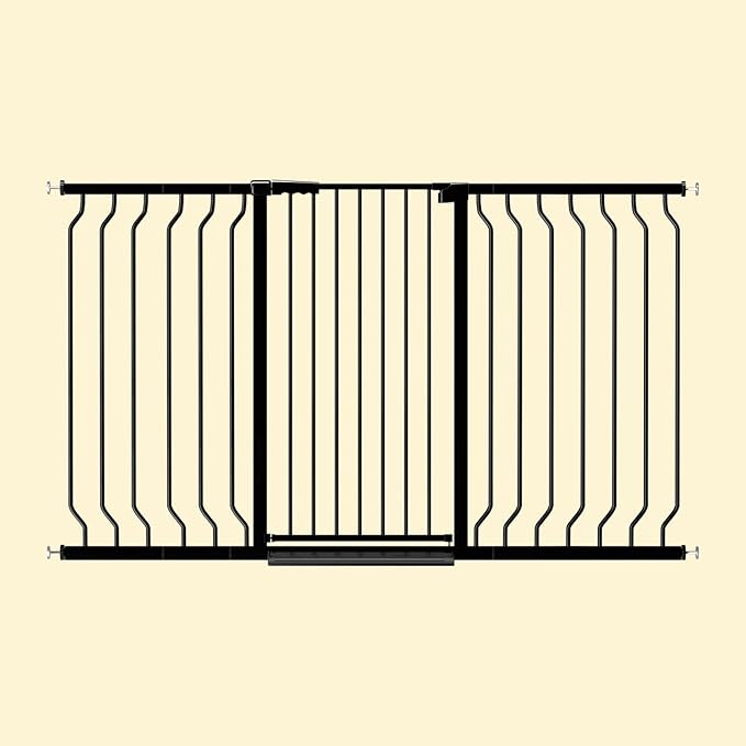 ALLAIBB Black 40.55" Extra Tall Wide 29.92-62.60" Baby Gate Pressure Mounted Walk Through Child Kids Safety Toddler Tension Pet Dog Gates with Extension for Doorways Kitchen