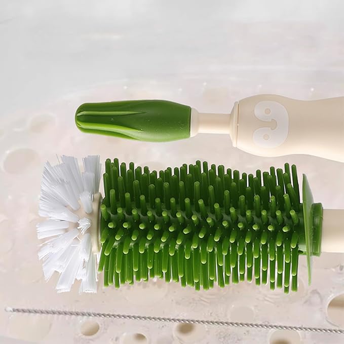 Baby Bottle Cleaning Kit - Liquid-Dispensing Brush System with Nipple & Straw Brushes - New Upgrade