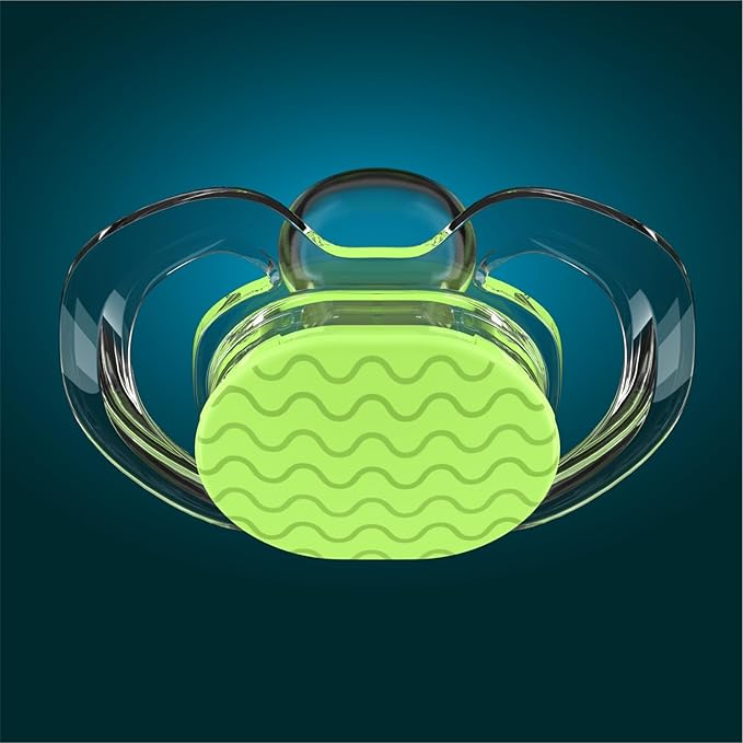 Smilo Baby Pacifier with Orthodontic Design for Healthy Dental Development - Stage 2 for Babies 3-9 Months - Pack of 3X 100% Silicone Pacifiers BPA Free - Glow-in-The-Dark