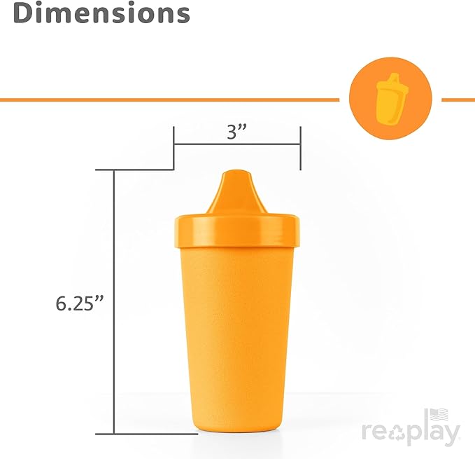 Re-Play Sippy Cups for Toddlers - 10 Oz. Reusable Spill Proof Cups for Kids, Dishwasher/Microwave Safe - Made in USA - Set of 4-3.13" x 6.25" - Modern Green