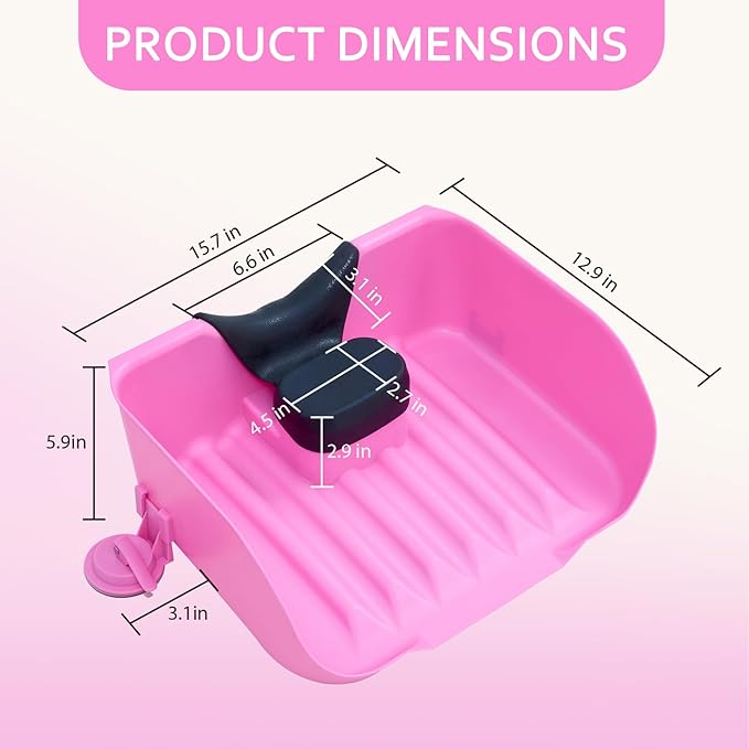 Portable Shampoo Basin for Kids, Baby, Children,Tear Free Hair Washing Basin Tray at Home (Pink)