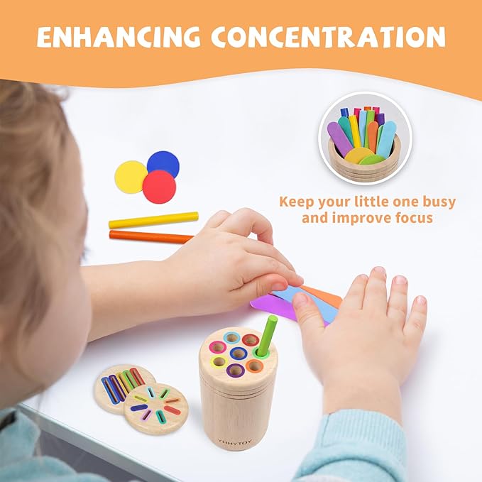 Montessori Toys for 2 3 4 Years Old, 3 in 1 Educational Sensory Color Sorting Toys for Toddlers 1-3, Fine Motor Skills Preschool Learning Activities, 2 3 4 Year Old Girls Boys Birthday Gifts