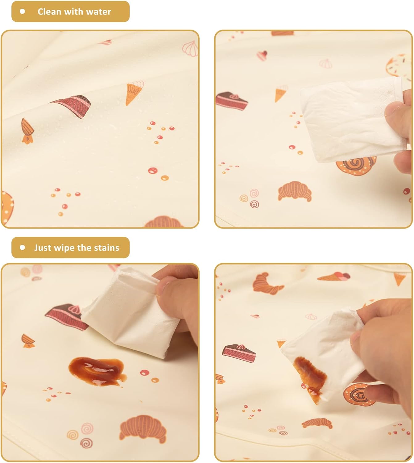 Long Sleeve Baby Bibs for Toddlers, Waterproof, Boys Girls Smock with Food Catcher Pocket for Feeding, Eating