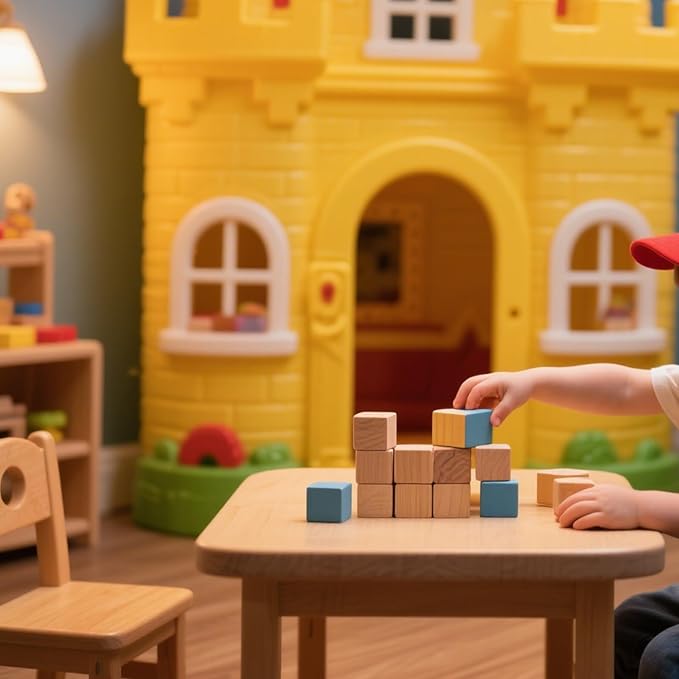 JEUIHAU 60 Pieces 2 Inch Wooden Cubes, Unfinished Wood Blocks, Natural Blank Wood Square Blocks for Painting, Puzzle Making, Decorating, Crafts and DIY Projects