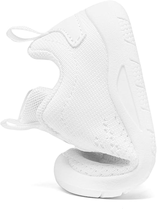 MORENDL Toddler Slip On Sneakers Baby Walking Shoes Non-Slip Breathable Unisex Pink Mesh Lace-Up Athletic Sneakers Infant Running Shoes