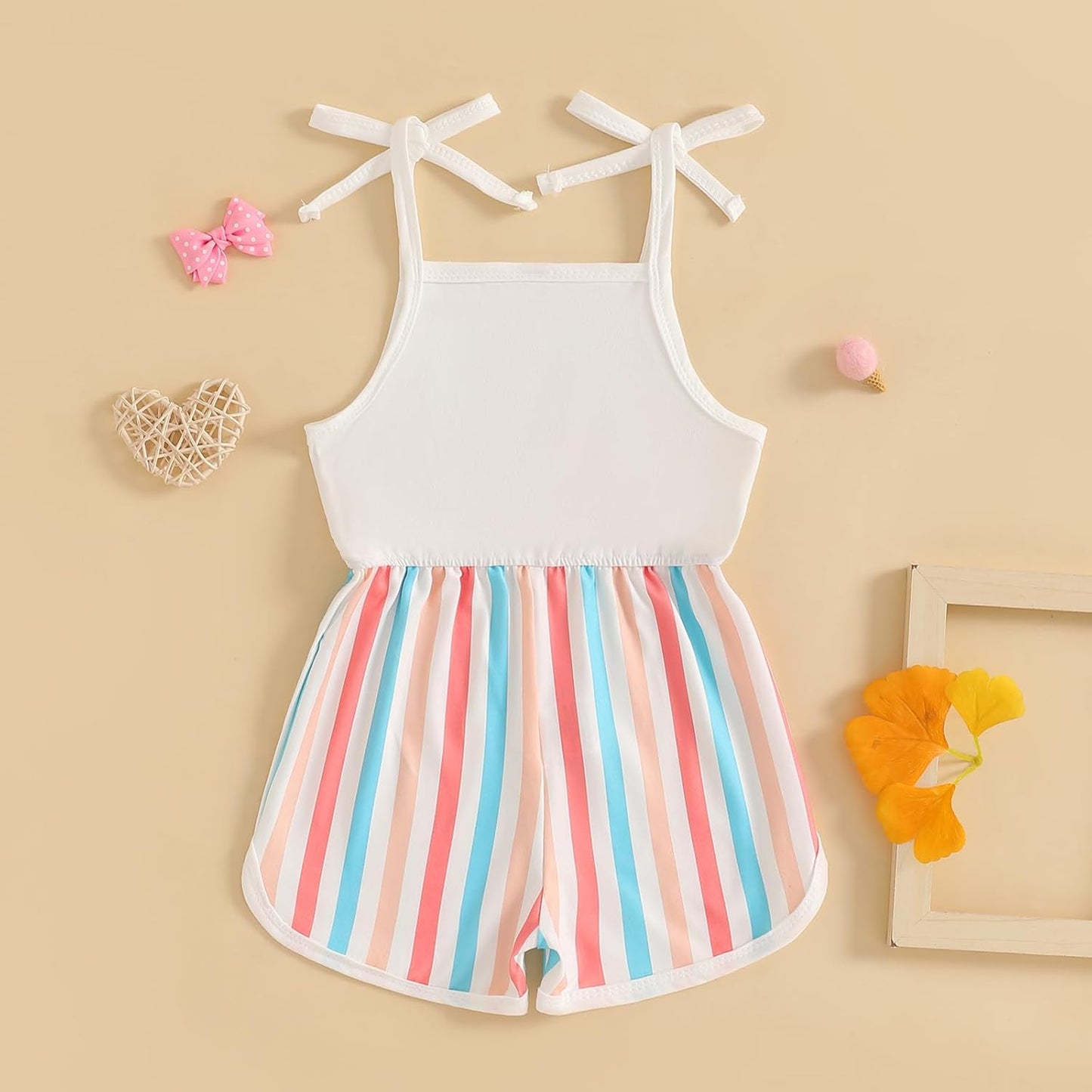 WZTYYDS Toddler Baby Girl Summer Clothes Floral Romper Tie-Up Strap Halter Jumpsuit Infant Summer Sling Playsuit 6M-3T