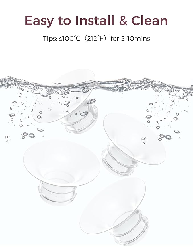 Momcozy Original Replacement Accessories for M5| M6| M9, Food-Grade Silicone & BPA Free, Original Breastfeeding Parts, Inserts 17mm, 4 Pack