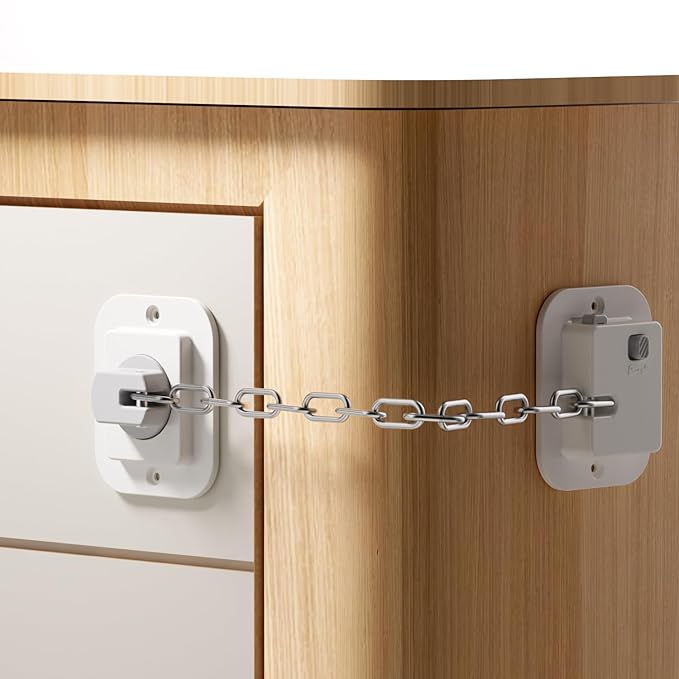 YEYA Upgraded Anti-Tip No Drill Furniture Anchor with 3M Adhesive 10" Adjustable Straps, Baby Proofing Wall Anchors for Child Safety, Playroom Essentials 4P