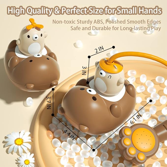 Bath Toys for Toddler 3-4 Years, 5 Modes Baby Bath Shower Sprayer for 1 2 Year Old, Bear Sprinkler Bathtub Toy with Shower Head for Boys Girls Ages 4-8 Gifts