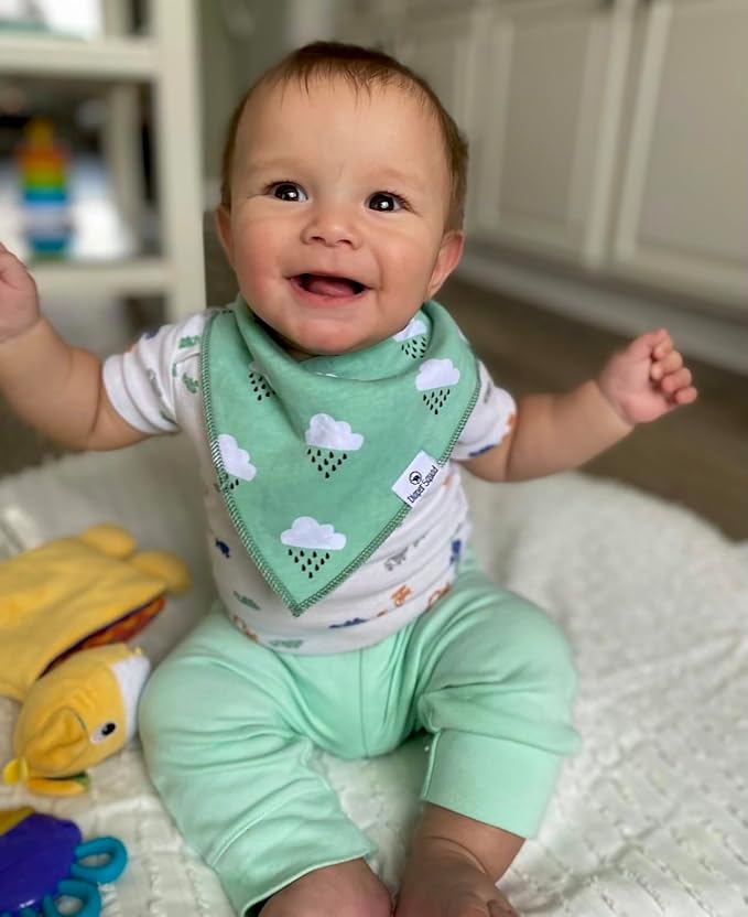 DiaperSquad's Baby Bibs for Drooling and Teething, Bibs for Boys, Baby Girl - Solid Cotton Baby Drool Bibs
