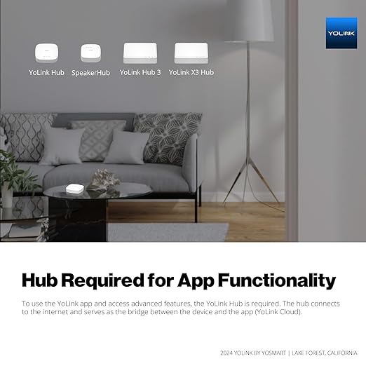 YoLink Indoor Hygrometer Thermometer, 2-Year Data Storage Export, Data loger, LoRa Tech, App Push, Email, SMS, Hub Required
