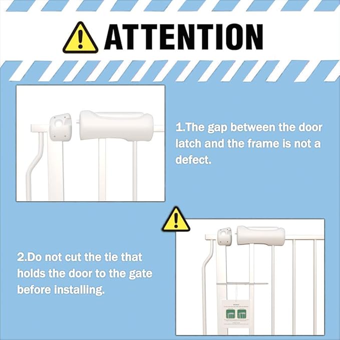 ALLAIBB Extra Wide Pressure Mount Baby Gate Auto Close White Metal Child Dog Pet Safety Gates with Walk Through for Stairs,Doorways,Kitchen and Living Room(62.20-66.93"/158-170cm)