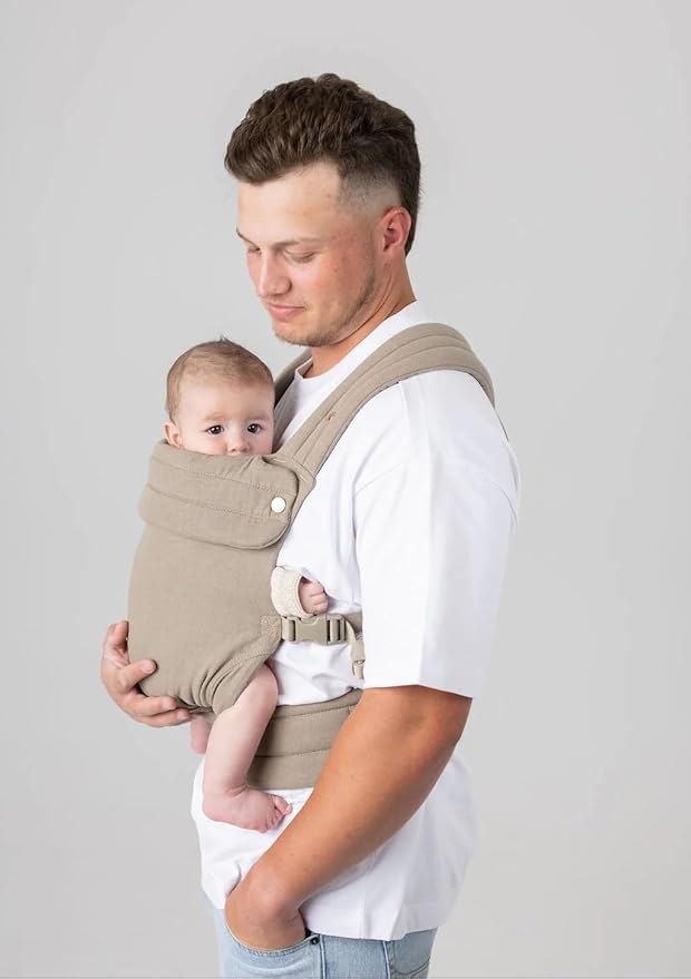 Mabē Monarch Ergonomic Baby Carrier - Premium Cotton Soft Structured Infant Carrier with Hip Healthy Design, 3 Carry Positions for Newborn to Toddler (7-35lbs) (Stone Sage)