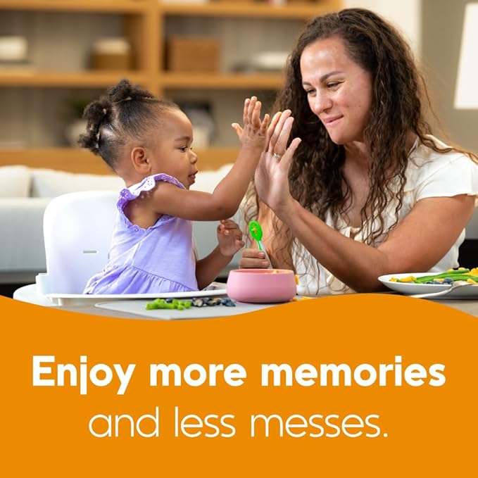 NumNum Baby Spoons Set, Feeding Littles x Silicone Pre-Spoon GOOtensils for Baby Led Weaning, Self-Feeding & Teething, First Stage Toddler Utensils for Ages 6+ Months, 6-Pack, BPA-Free (Neutral/Neon)