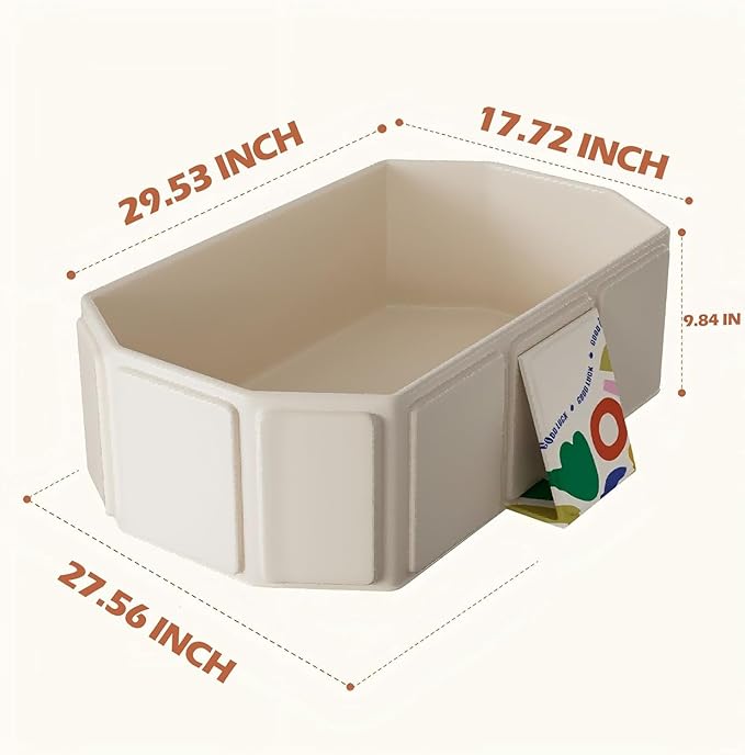 Foldable Bathtub for Kids, Toddler Bath Tub with Drain Plug, Foldable Baby Shower Tub ,Portable Bathroom, Cat Dog Wash Shower Basin (White)