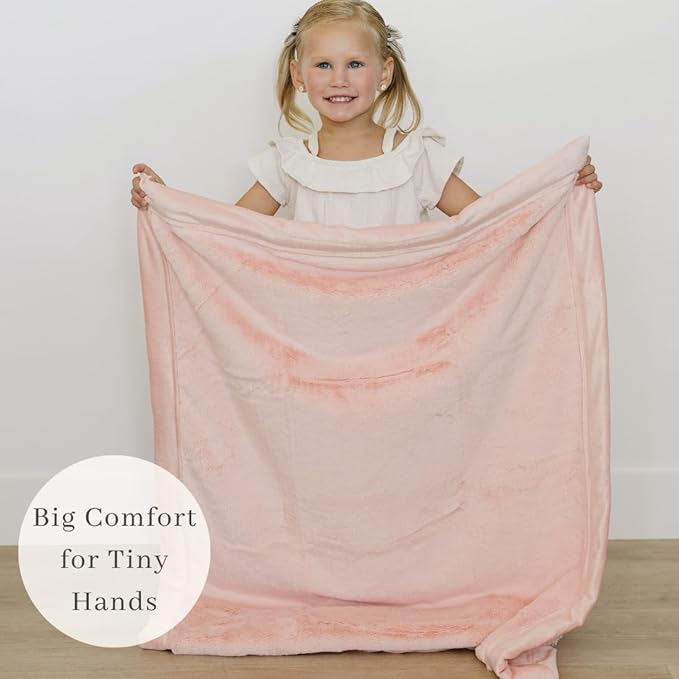SARANONI Luxury Receiving Blankets for Babies | Ultra-Soft Lush and Boutique Quality Baby Blanket | Peach Blush - 40” x 30”