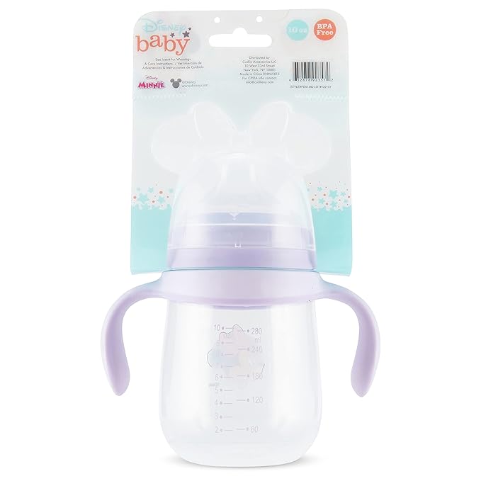 Disney Sippy Cups for Toddlers, Learner Sippy Cups for Kids with Pacifier, BPA-Free Trainer Cup with Handles, Leak-Proof Minnie Mouse and Mickey Mouse Sippy Cups, Perfect Unisex Gift for Children