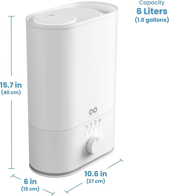 Everlasting Comfort 6L Humidifier Large Room, High Mist Output 50+ HR Runtime Ultrasonic Top Fill Humidifiers for Bedroom, Easy to Use & Clean for Home, Baby Humidifier, Plants, Congestion, Indoor