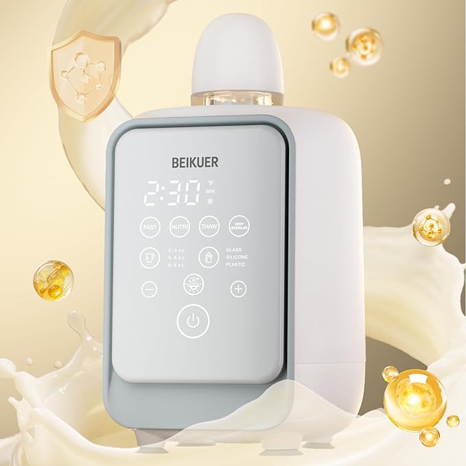 12-in-1 Baby Bottle Warmer for Breastmilk, 98°F 2m Fast Heating Milk Warmers, 24H Locks Nutrients with 360° Swirlable Heat, Precise Even Warming & Temperature Control, Fits All Bottles, Bags, Jars