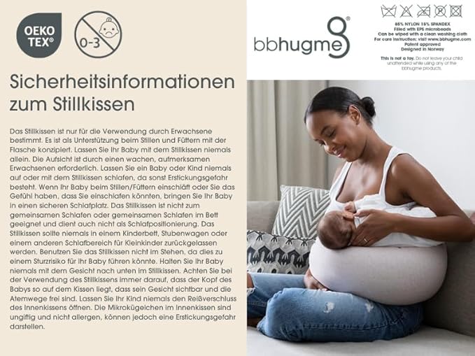 bbhugme Adjustable Nursing Pillow - Breastfeeding, Bottle Feeding, Baby Support - Adjustable Firmness and Fit - Washable Pillow Cover - Pink Melange…