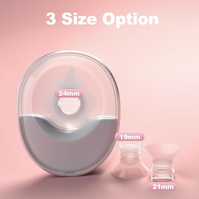 LAMSUET Hands Free Breast Pump - Strong Suction, Low Noise, Wearable Breastfeeding Pump, 4 Modes &12 Suction Levels - Portable Electric Breast Pump with 19/21/24mm Flanges (2 Pack)