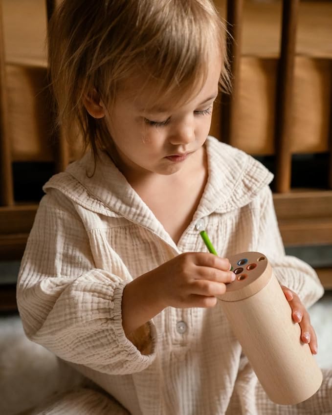 Sticks for Kids Travel Size, Montessori Toys for 1-3 Year Old, 1 Year Old Gift, Wooden Toddler Toys, Toddler Stocking Stuffer, Learning Toys for 1-3 Years