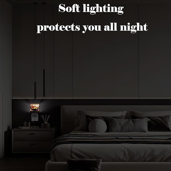 Halloween Pumpkin Carriage Night Light,Plug Into Wall with Dusk to Dawn Light Sensors, Warm Nightlights for Bedroom, Bathroom, Hallway, Kitchen, Gifts Ideal for Boys Girls Women Men