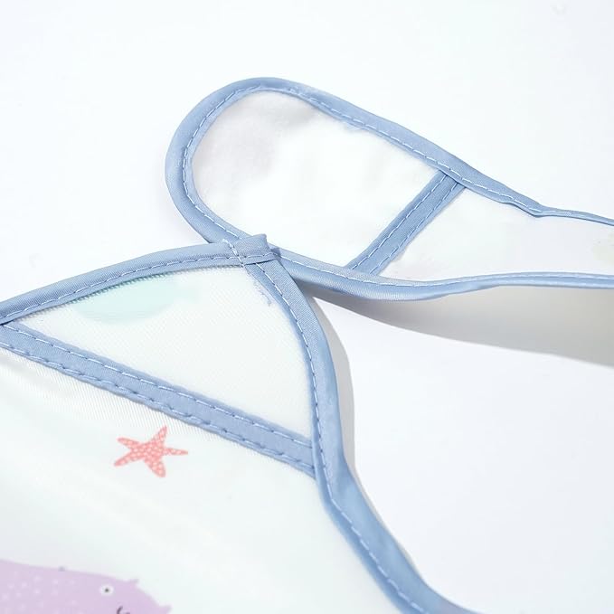 3-Pack Waterproof Baby Bibs for Eating - Lightweight Feeding Bibs, Mess Proof, Baby Essential Must Have for Eating