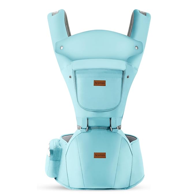 Baby Carrier with Hip Seat, Baby Carrier Newborn to Toddler, 6-in-1 Ways to Carry, All Seasons, Adjustable Baby Holder Carrier for Breastfeeding(Baby Blue)