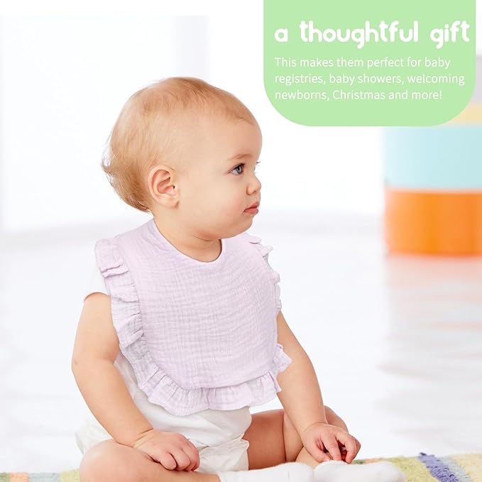 Baby Bibs Muslin Bibs 8 Pack for Drooling and Teething for Unisex Girls Boys