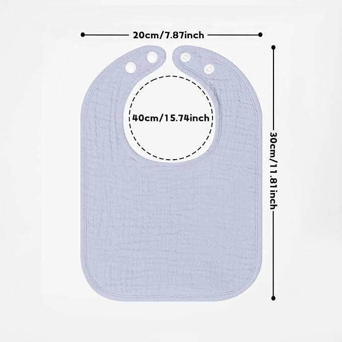 100% Cotton Muslin Baby Bibs 10-Pack Baby Drool Bibs for Unisex Baby Toddlers Infant Newborns Drooling and Teething