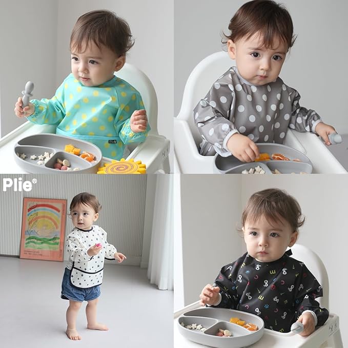 Long Sleeve Waterproof Bib for Toddlers – Feeding Smock for Baby Mealtime, Self-Feeding, Painting & Messy Play, BPA-Free